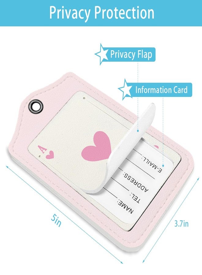 LARTSFRO Pink Coquette Trendy Preppy Luggage Tags for Suitcases, Luckiest Girl Luggage Tag, Cute Luggage Tags for Women, Trendy Girly 2 Pack Luggage Tag for Travel, Teen Girls Gifts Suitcase Tags - Image 2